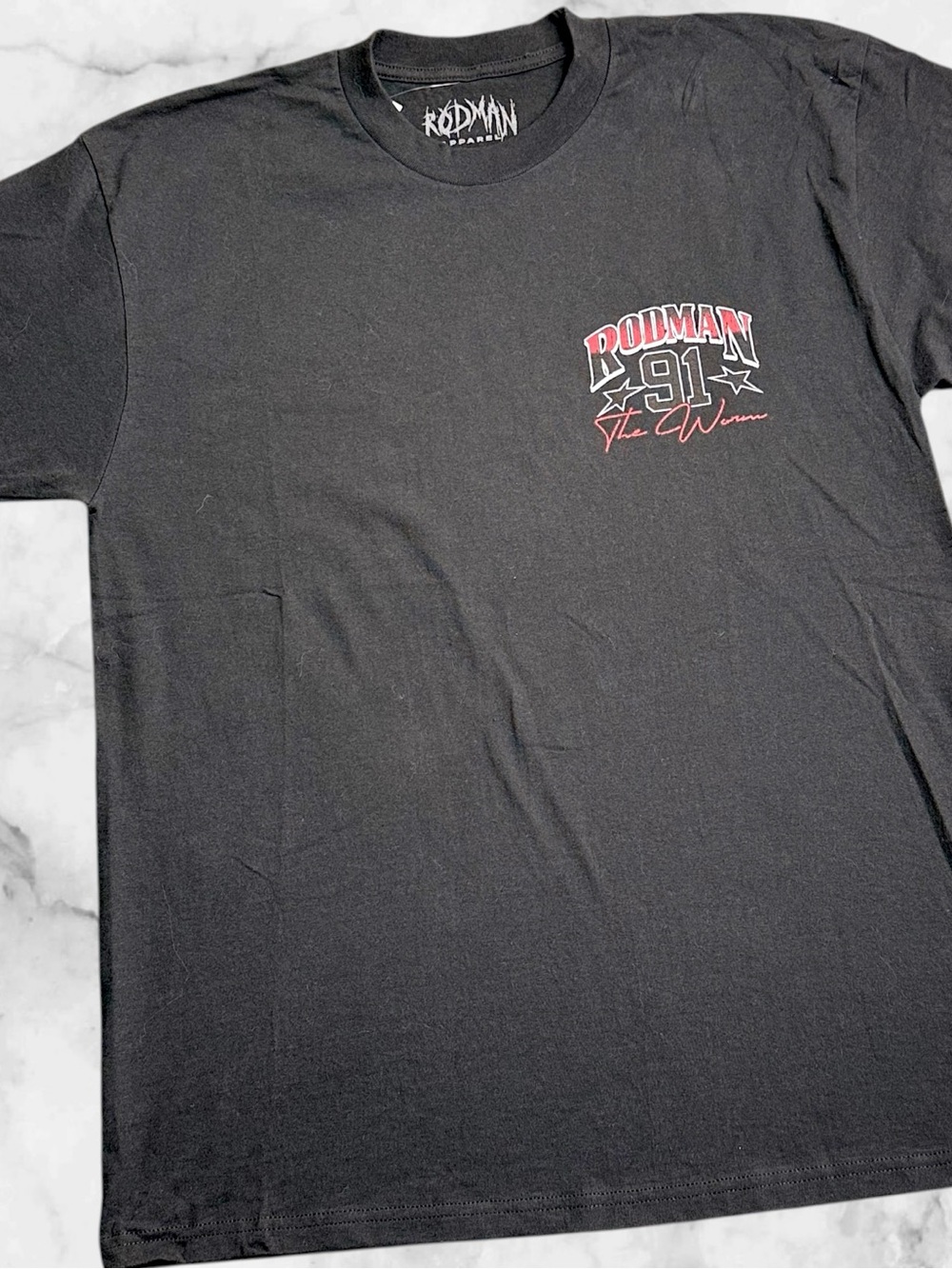 Dennis Rodman The Worm 91 Men’s Large Hall of Fame T Shirt Basketball Black